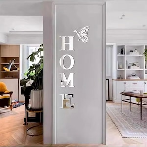Elegante adesivo da parete a specchio 3D con logo della casa