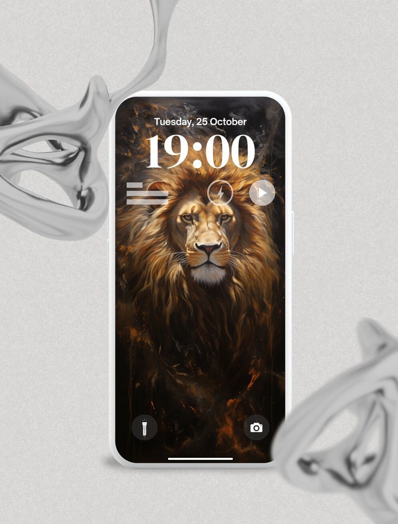 Lion Portrait Mobile Wallpaper HD Digital Download - Etsy
