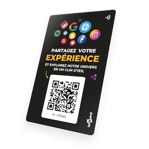 Alles-in-één NFC Pro-kaart | Aanpasbare multi-links | QR-code + NFC | Webapplicatie inbegrepen | Izilink-module | Compact formaat