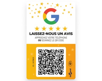 Código QR NFC conectado de la tarjeta de revisión de Google | Reseñas de atención al cliente