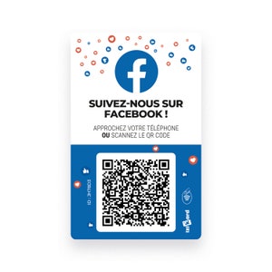 Carte Facebook Connectée – NFC + QR Code