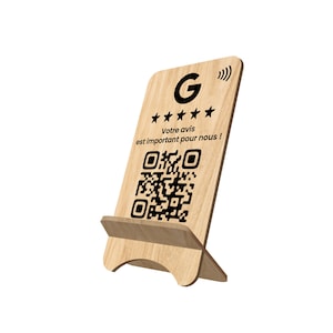 Chevalet Bois Avis Google | Qualité Premium | Impression UV | Puce Nfc et QR Code | IZIKARD