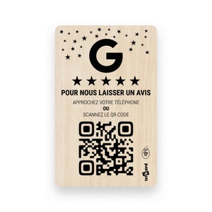 Google-Rezensionskarte aus Holz – NFC und QR-Code