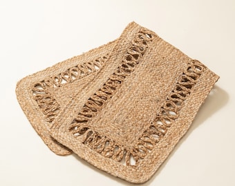 Braided Jute Table Runner: Reversible Farmhouse Dining Decor