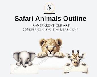Split Safari Animals Svg, Safari animals outline Safari Animals Name Frame Svg, Student name tag, School Classroom label Kids Commercial use