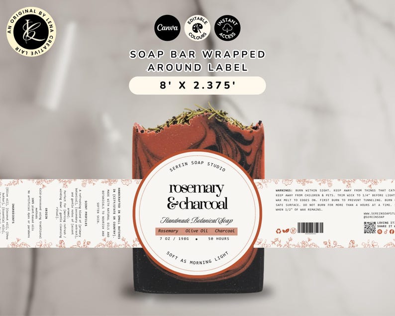 Minimalist Rustic Custom Packaging Label Design, Editable Label ...