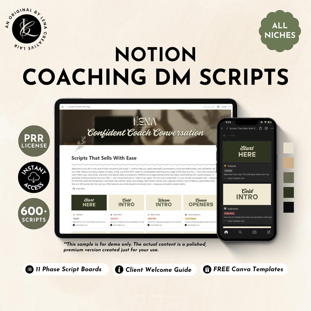 Discovery Script for Coaches,notion Template for Coaches,coaching ...