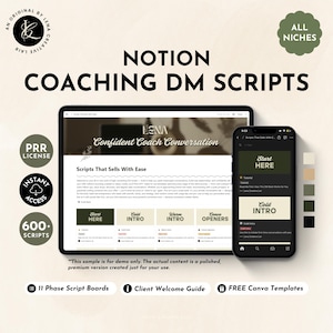 Roteiros de Coaching, Painel de Controle do Notion OS, Pipeline, Kit de Ferramentas para Coach de Vida, Coaching de Mentalidade de Vida, Automação de Coaching, Roteiro de Mensagens Diretas para Coach, Lista de Conversas
