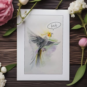 Carte de vœux Cockatiel A5