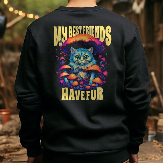 Cat and mushroom sweater sale