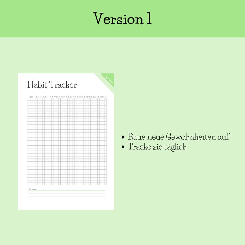 Habit Tracker Printable German Size A4 9 Colors - Etsy