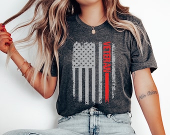 Camiseta del Día de los Veteranos, Regalo del Día de los Veteranos, Camiseta con la bandera de EE. UU., Regalo para el esposo del ejército, Orgulloso veterano, Camiseta militar para hombre, Camiseta del Día de los Caídos, Camiseta patriótica