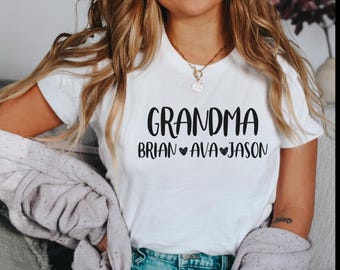 Personalizowana koszulka dla babci, Koszulka dla babci, Personalizowany prezent dla babci, Personalizowany prezent dla babci, Personalizowana koszulka na Dzień Matki, Wnuki
