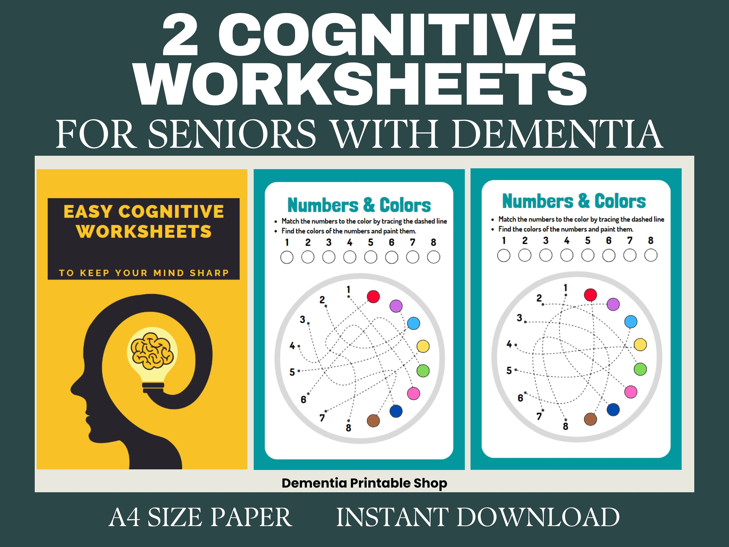 2 Cognitive Worksheets Activity For Seniors Easy Worksheet For 