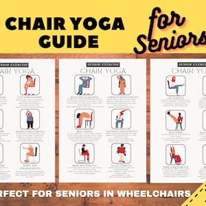 chair yoga guide for seniors, exercise for elderly, physical therapy printable, wheelchair exercise, nursing home sport, dementia printables