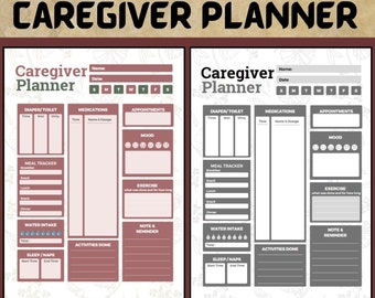 Pflegeplaner / Planer für Senioren mit Demenz, Alzheimer, Schlaganfall, Demenz, Gedächtnisverlust. Printable für Pflegeheim, Memory Pflegeeinrichtungen