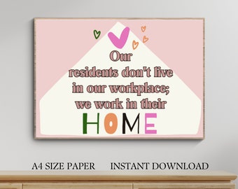 Póster de decoración de instalaciones para personas mayores: empatía y respeto: arte con citas inspiradoras para residencias de ancianos, vida asistida, cuidado de la memoria y carteles para cuidadores