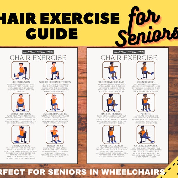 chair exercise guide for seniors, workout for elderly, physical therapy printable, wheelchair yoga, nursing home sport, dementia printables.