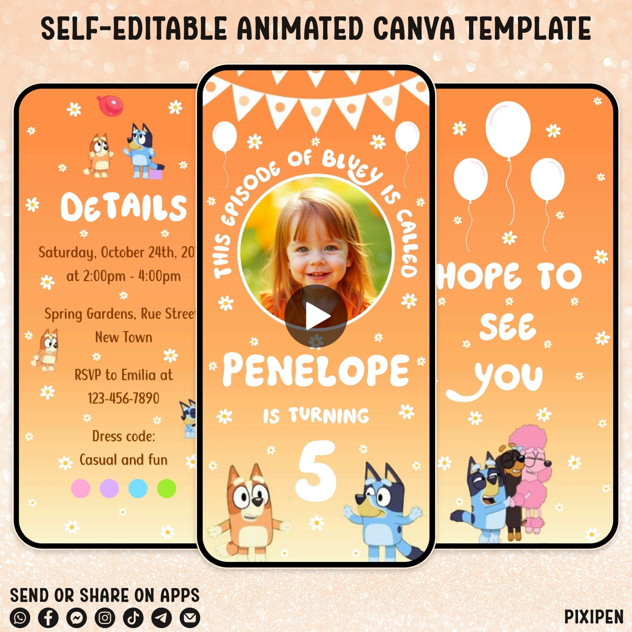 Pixipen Editable Video Template