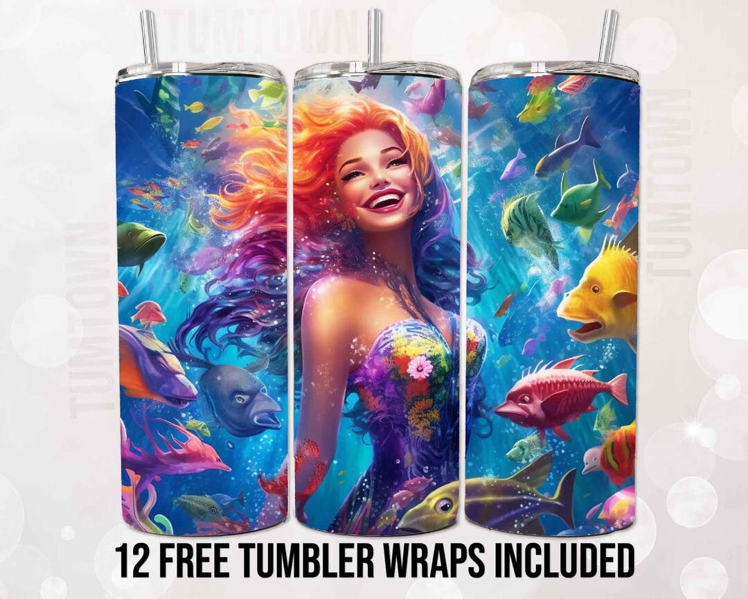 20 Oz Realistic Mermaid Under the Sea Tumbler Wrap Png - Etsy