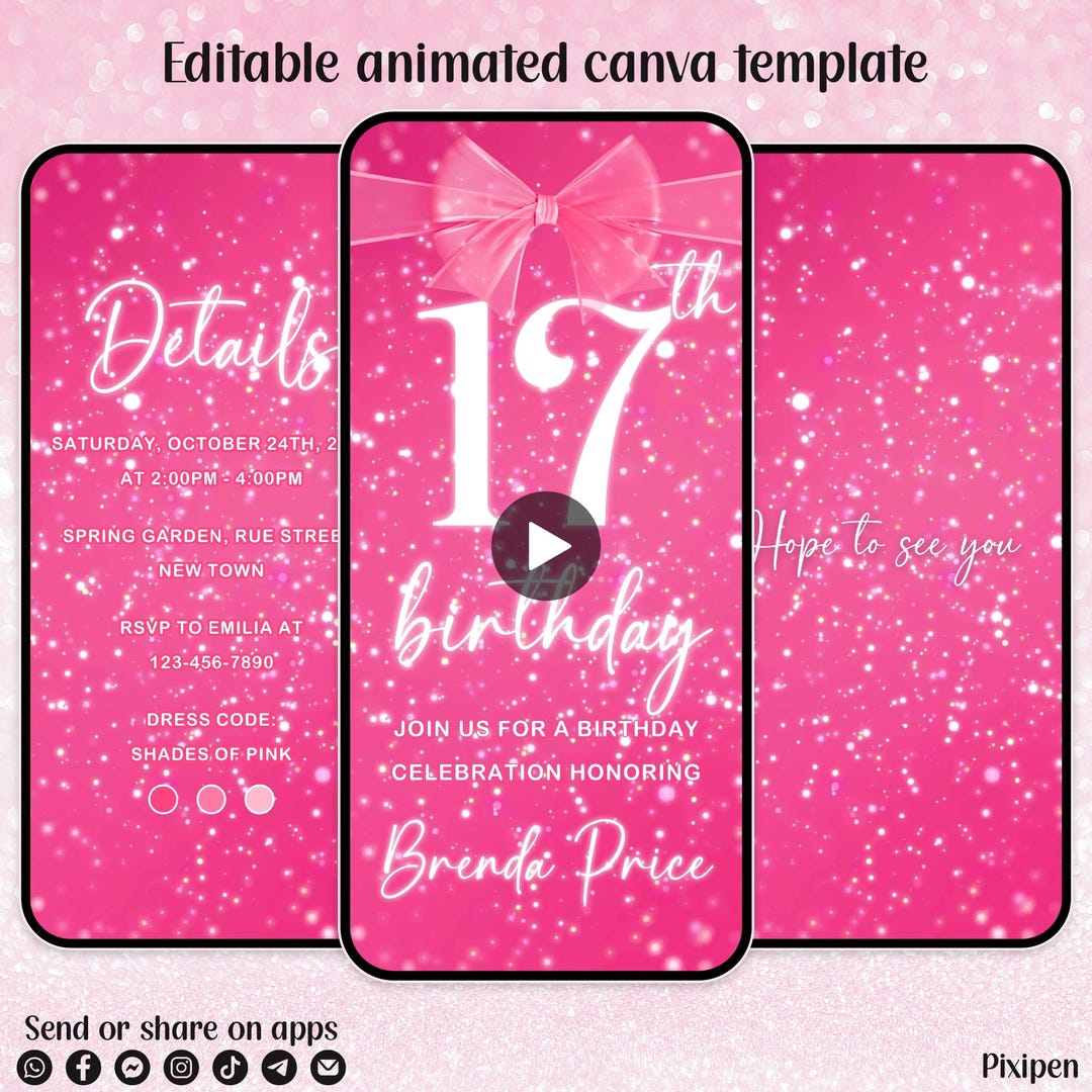 17th-birthday-invitation-sparkling-pink-bow-17th-digital-birthday