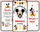 Editable Mickey Mouse birthday invitation Mickey Mouse digital birthday party invitation Mickey Mouse digital invitation animated invitation