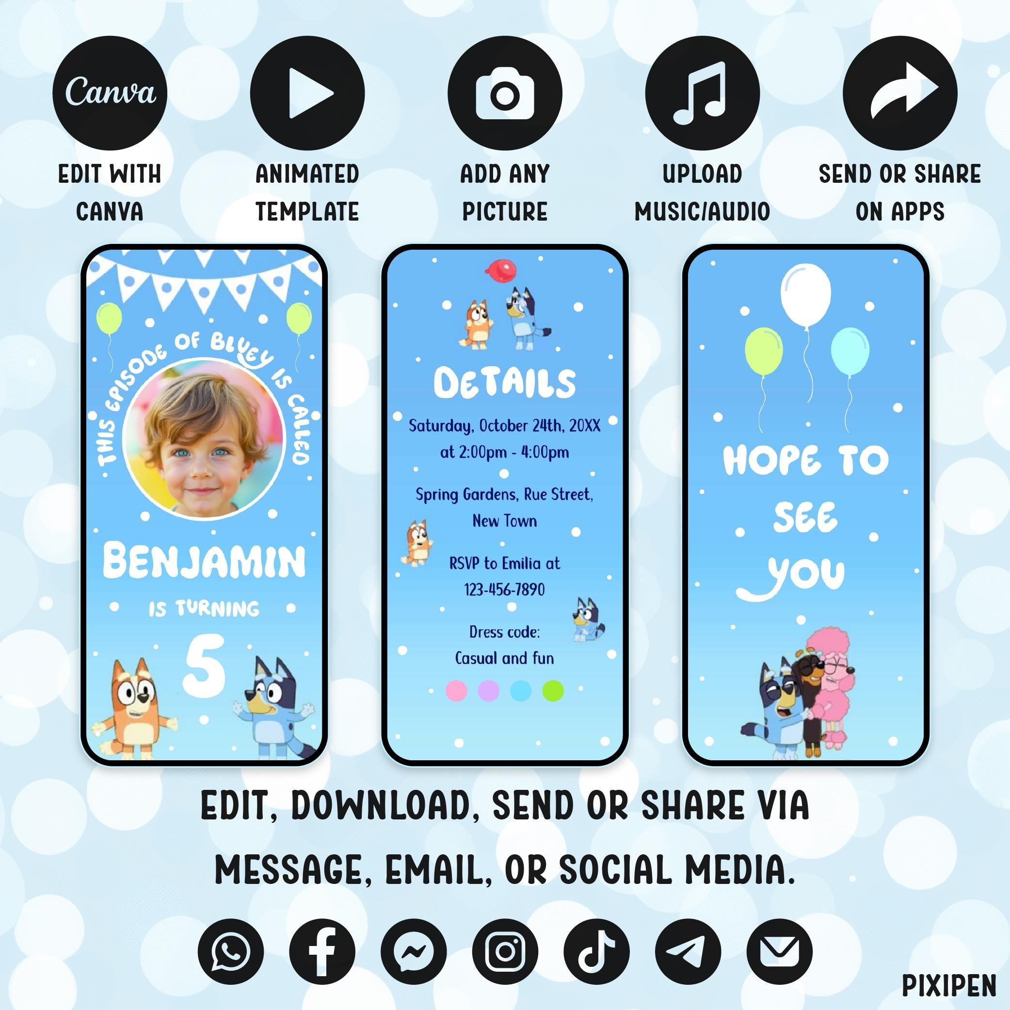 Pixipen Digital Invite Template