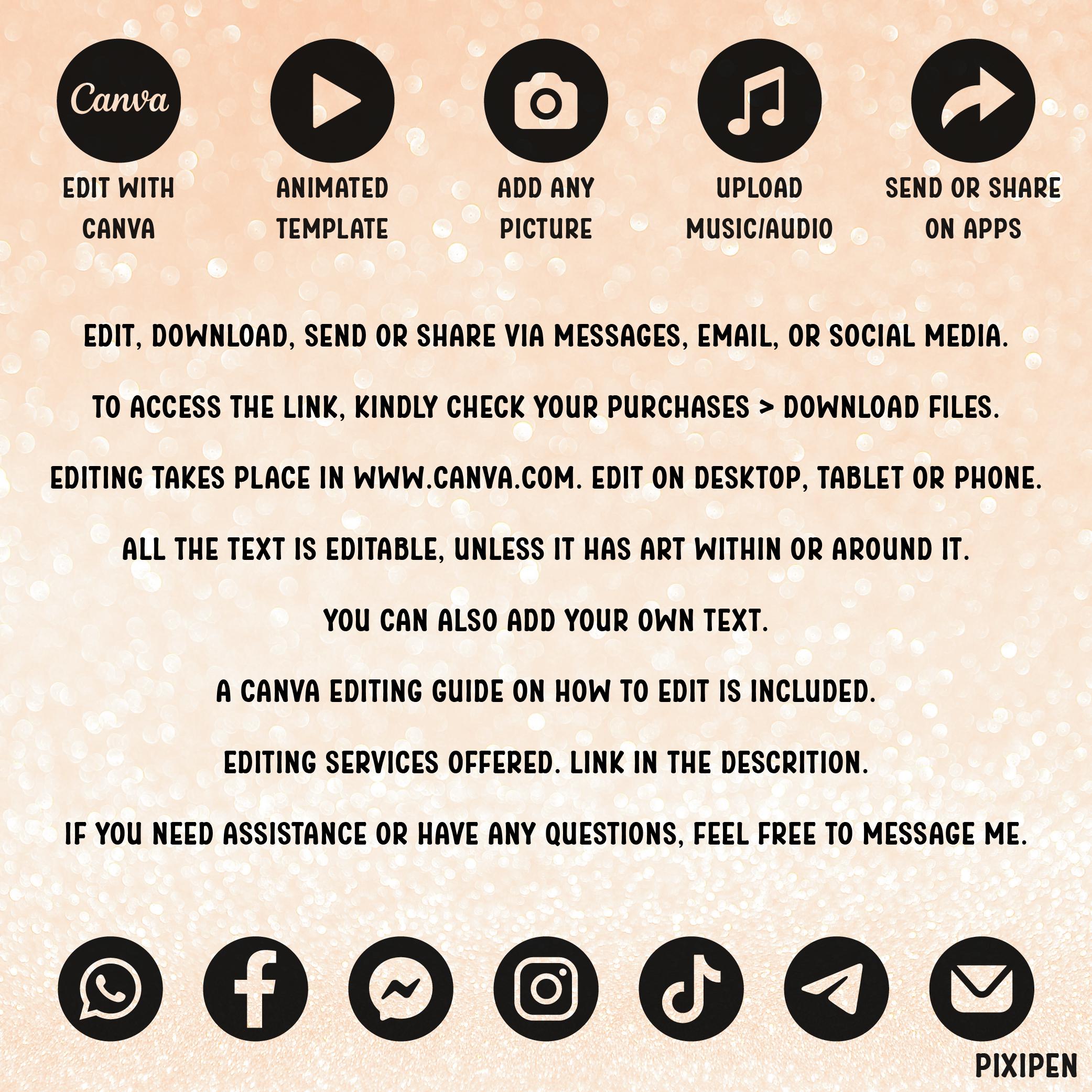 Pixipen Editable Video Template