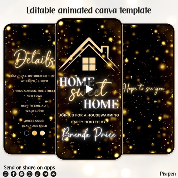 Housewarming invitation Housewarming party invitation Housewarming home sweet home invitation editable Housewarming digital invitation evite