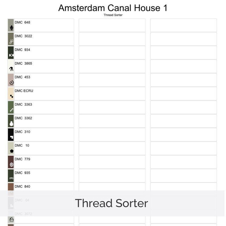 Amsterdam Canal House Cross Stitch Pattern, Dutch Architecture Art, Beginner Holland Watercolor Embroidery