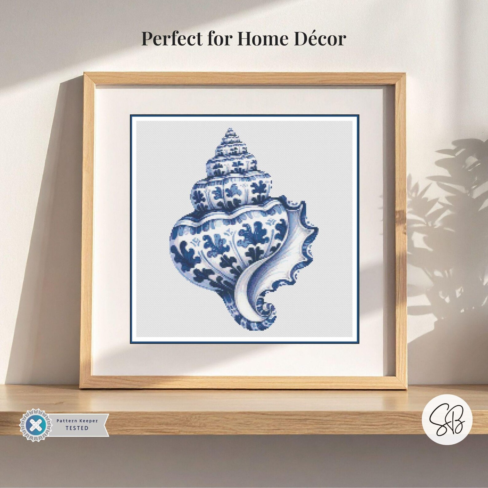 Delft Seashell Cross Stitch Pattern, Vintage Blue & White Pottery ...