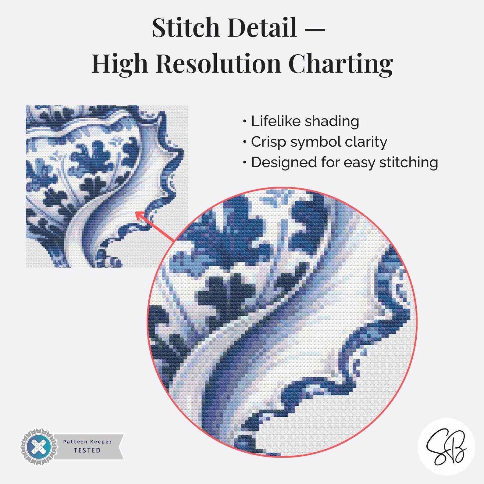 Delft Seashell Cross Stitch Pattern, Vintage Blue & White Pottery ...