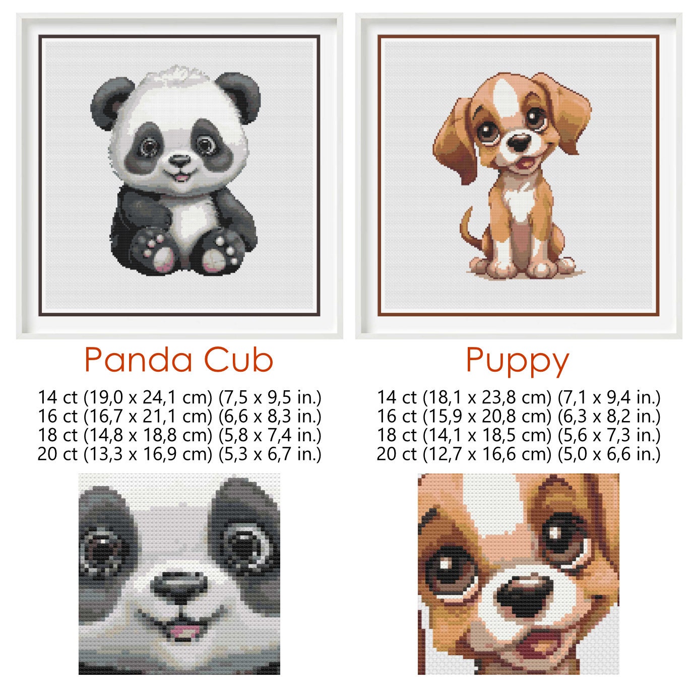 Baby Animal Cross Stitch PDF Patterns, Set of 13 Modern DIY Nursery ...
