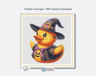 Halloween Quietscheente Kreuzstichmuster, sofortiger PDF-Download, Stickmusterer