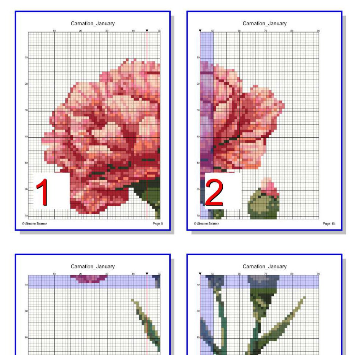 Personalized January Birth Month Flower Cross Stitch PDF Pattern ...