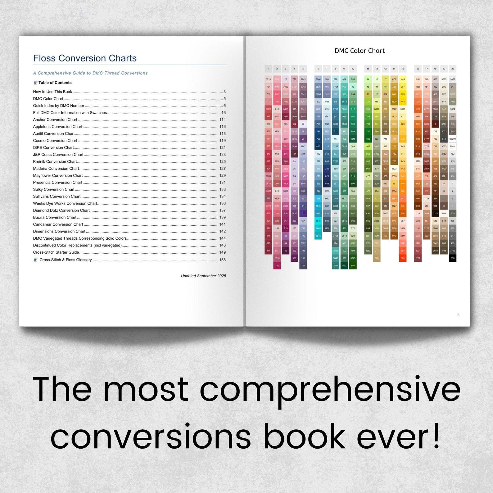 Comprehensive Conversion Chart Floss Conversion Charts 2025 Ebook, Comprehensive DMC Cross-brand ...