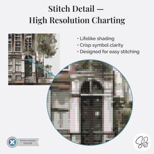 Amsterdam Canal House Cross Stitch Pattern, Dutch Architecture Art, Beginner Holland Embroidery, Watercolor European Decor, City Lover Gift