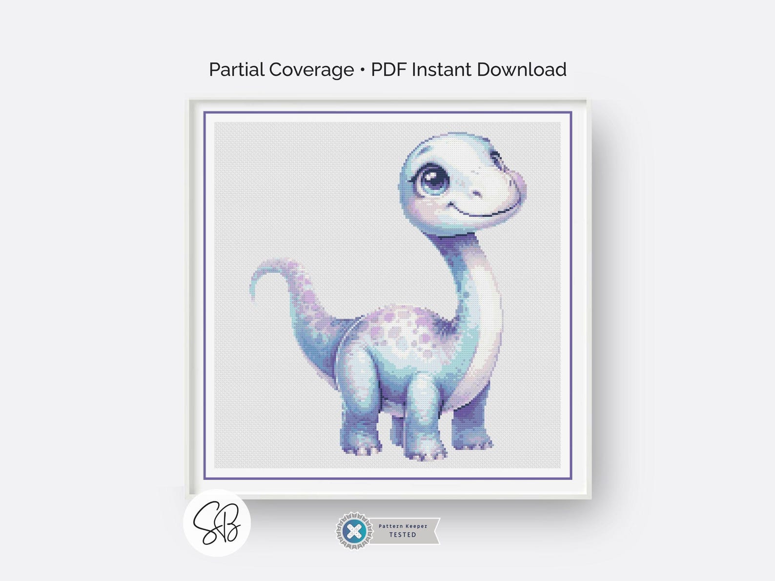 Bronatsaurus Chart Pattern Baby Brontosaurus Cross Stitch Pattern, Dinosaur Nursery Decor, Digital ...