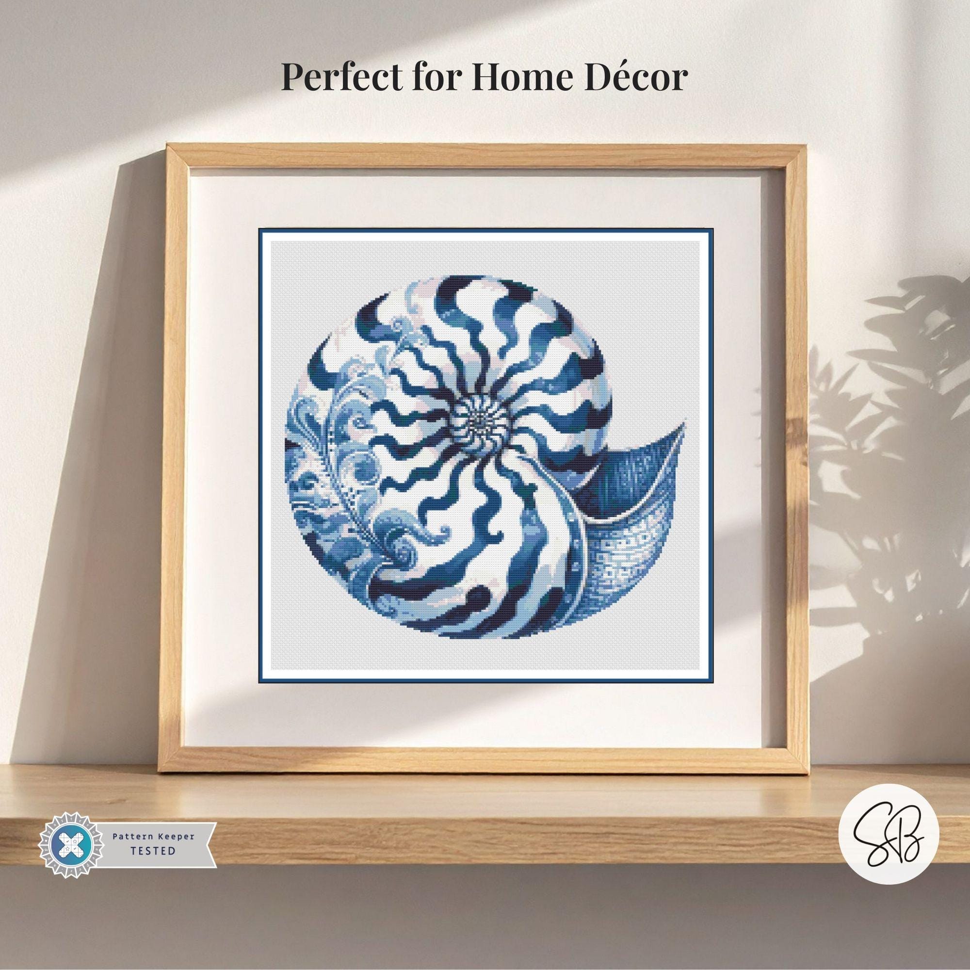 Delft Seashell Cross Stitch Pattern, Vintage Blue & White Pottery ...