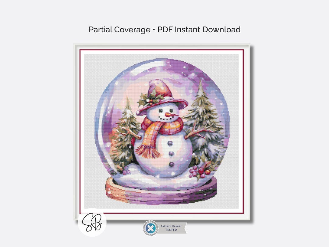 Snow Globe Santa Cross Stitch Pattern, Holiday Embroidery, PDF Instant ...