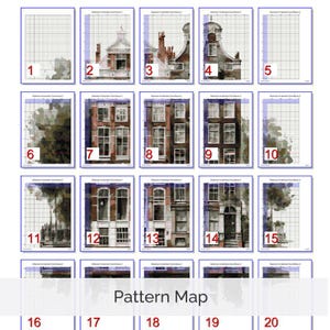 Amsterdam Canal House Cross Stitch Pattern, Dutch Architecture Art, Holland Watercolor Embroidery PDF