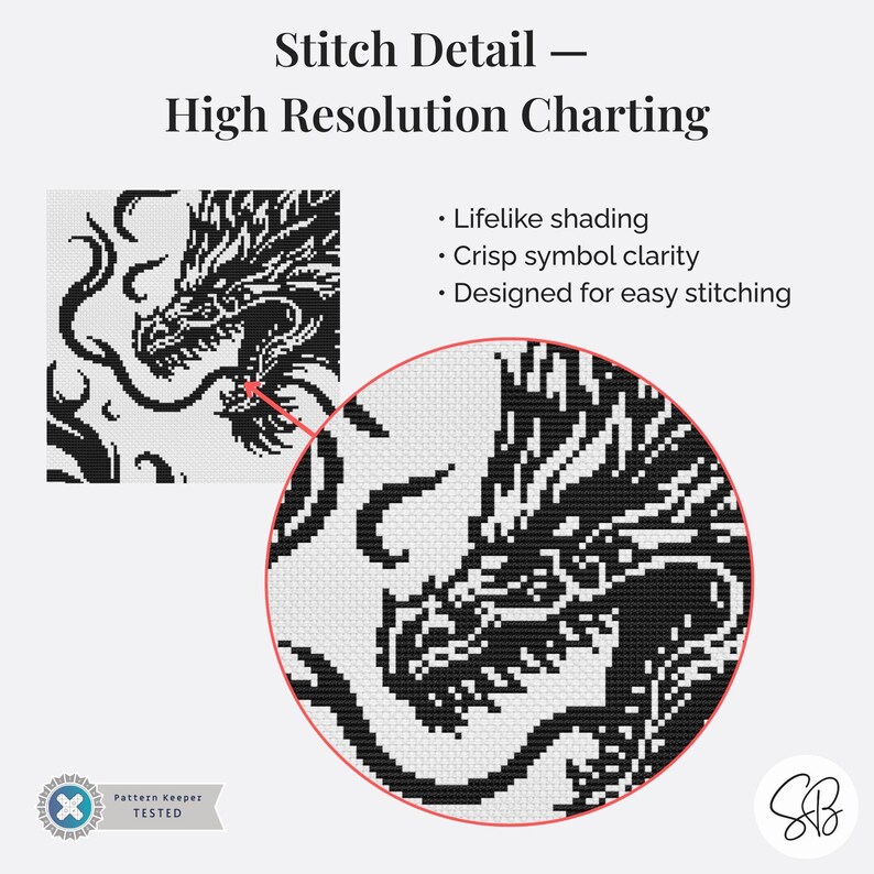 Tribal Dragon Cross Stitch Pattern, Mythical Fantasy Embroidery ...