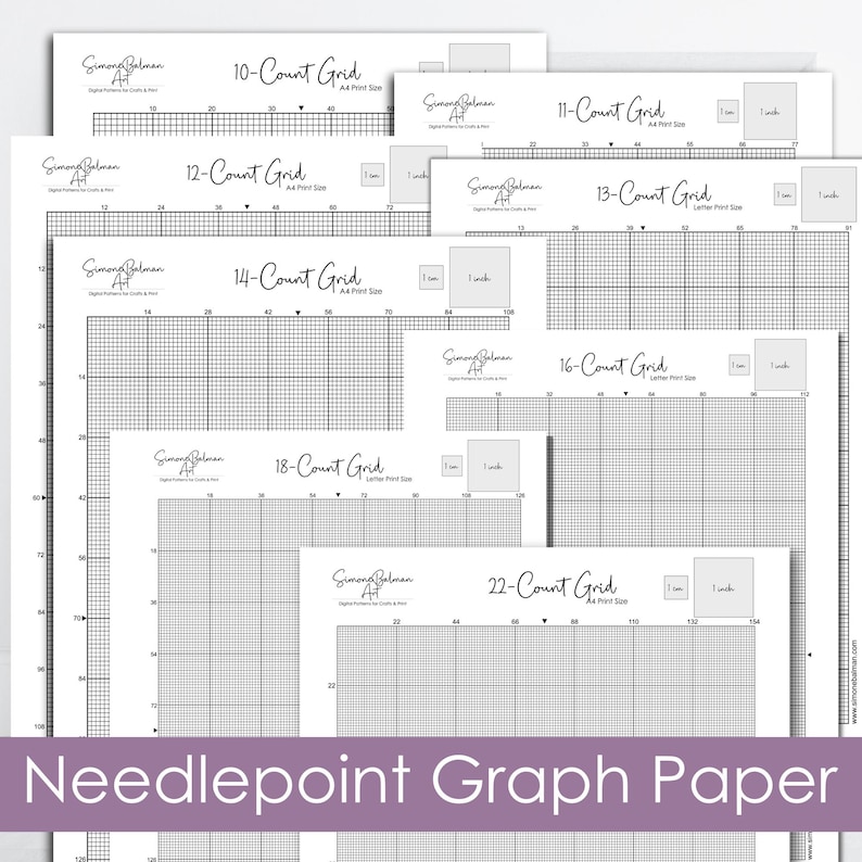 Printable Cross Stitch Graph Paper, Graph Paper for Cross Stitch 10, 11 ...