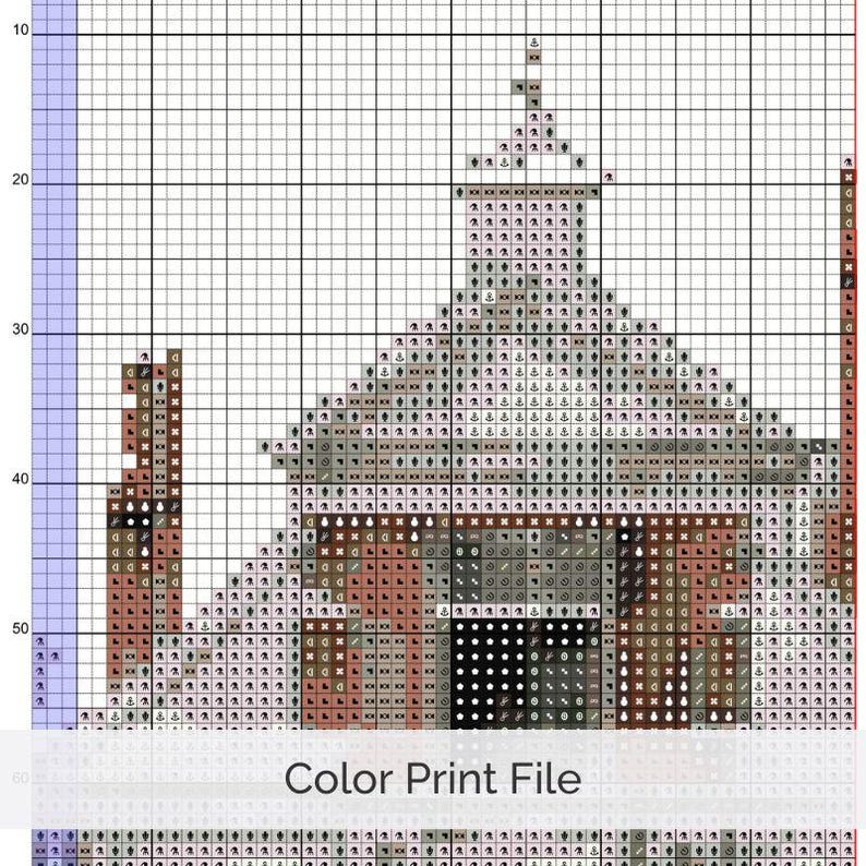 Amsterdam Canal House Cross Stitch Pattern, Dutch Architecture Art, Holland Watercolor Embroidery PDF