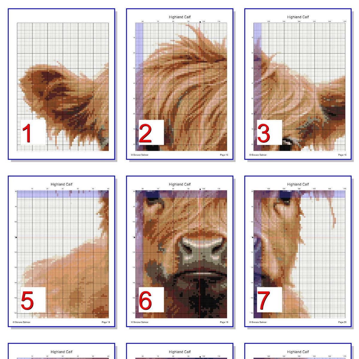 Highland Cow Cross Stitch Pattern / Scottish Calf Digital PDF Cross ...