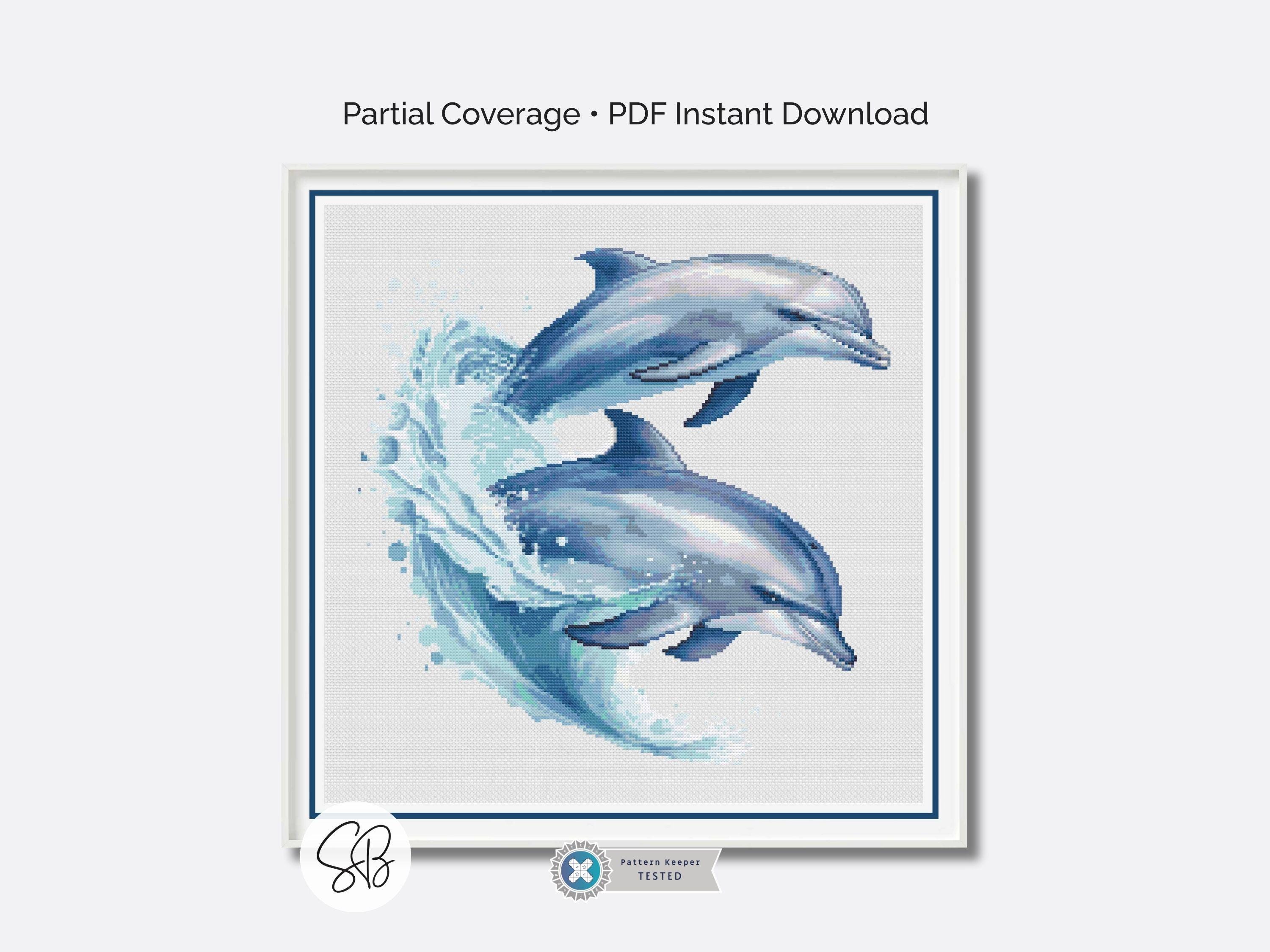 Una Pintura De Delfines En La Puesta De Sol Con Palmeras En El Fondo | Vector Premium Generado