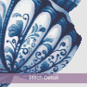Delft Seashell Cross Stitch Pattern, Vintage Delft Cross Stitch Pattern ...