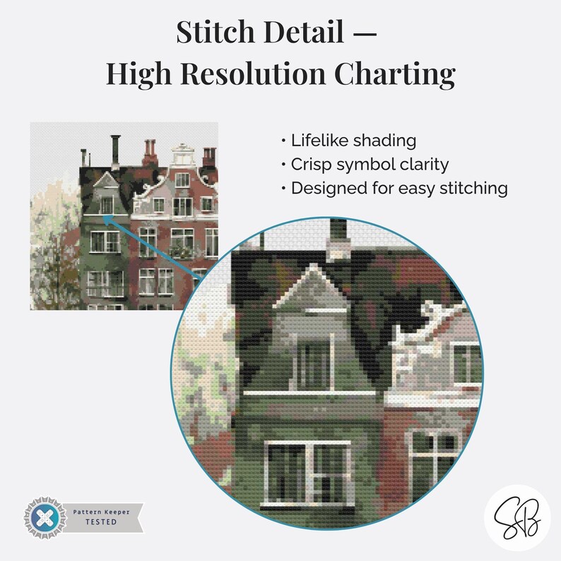 Amsterdam Canal House Cross Stitch Pattern, Dutch Architecture Art, Beginner Holland Embroidery, Watercolor European Decor, City Lover Gift
