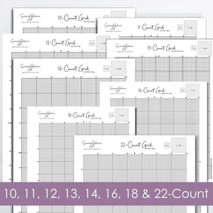 Printable Cross Stitch Graph Paper, Graph Paper for Cross Stitch 10, 11 ...