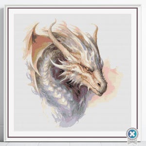 Dragon Cross Stitch Pattern, Mythical Home Decor, Fantasy Cross Stitch, Dragon Embroidery Design, Dragon Home Decor Art, Dragon Lover Gift